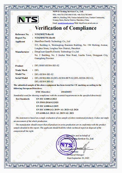 Verification of Compliance